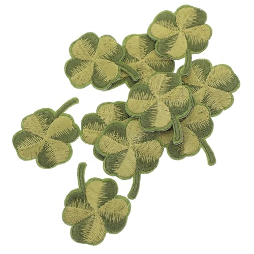 Operitacx 10st Aufnäher Mit Grüner Blattstickerei Bestickte Blätter Mini-hühnerfiguren St. Patricks Day-patch Mit Korbgeflecht Stickerei Britischer Stein Blätter Flicken Rayon Green von Operitacx