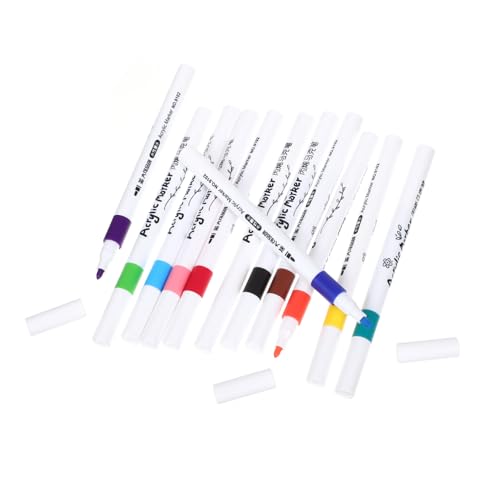 Operitacx 12 Stk Marker schreibkladde stempelstifte für buntstifte color pencils Kinderstifte pastel pens Farbstifte für Steine Malstifte selber machen malen Sie Markierungen Abs Weiß von Operitacx