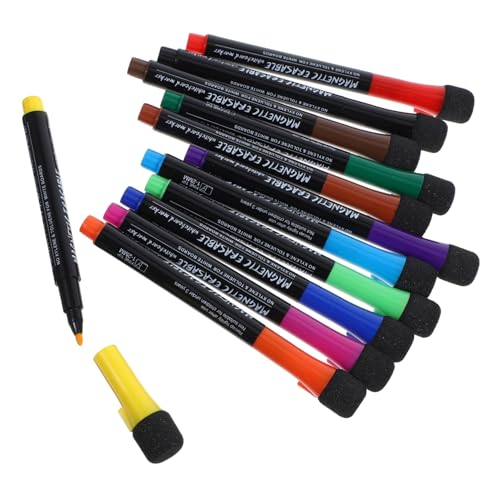 Operitacx 12 Stück Trocken Abwischbare Marker, Malstifte, Farbige Marker, Magnetische Marker, Whiteboard-marker von Operitacx