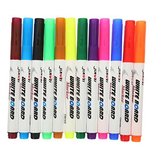 Operitacx 12 Stück Whiteboard-Stift erasable pen abwischbare stifte trocken abwischbarer Marker-Radierer Planke aus trocken abwischbare Marker mit feiner Spitze abwischbare Malmarker Plastik von Operitacx