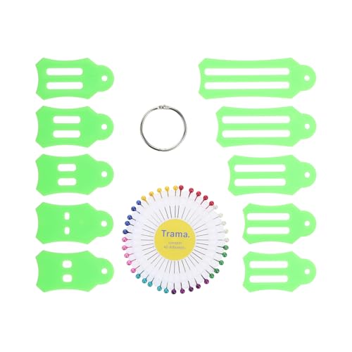 Operitacx 12-Teiliges Set Bandmacher Steppung mit Aufbewahrungskette Nähquiltwerkzeug Farbband stoffklemmen sewing clips Werkzeuge zum Quilten einfacher Schrägband-Stoffmacher Plastik Green von Operitacx