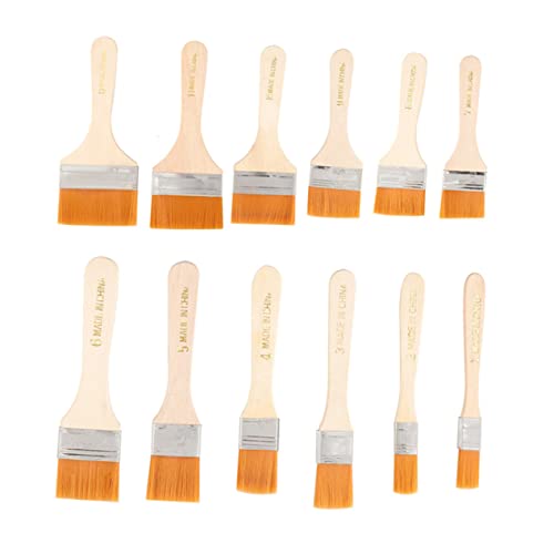 Operitacx 12-teiliges Set Bürste Fleck Pinsel Einfügen Auto Palette Detail Machen Professionelle Lackierung Flache Farbe Nylon Orange von Operitacx