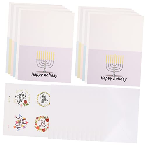 Operitacx 12St Chanukka-Grußkarte Geburt Grußkarten Hanukkah Segenskarten Chanukka Geschenkkarten einladungskarten Karten mit Umschlägen Festival-Segenskarten Papier Colorful von Operitacx