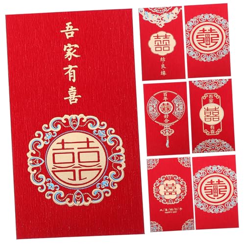 Operitacx 12St Chinesischer roter Hochzeitsumschlag Hochzeitsumschläge Kasse rote Taschen China neujahr the wedding party rotes Paket chinesische rote umschläge Papier von Operitacx