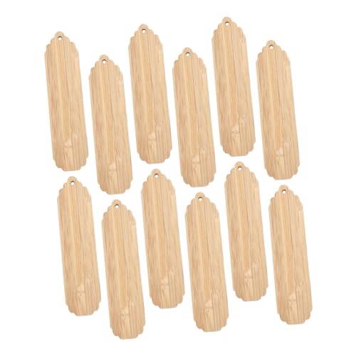 Operitacx 12St hölzernes Lesezeichen unvollendetes Lesezeichen DIY-Lesezeichen DIY Lesezeichen Holz Geschenkanhänger holzplatten Weihnachts-Holz-Tag Sublimations-Lesezeichen leer Beige von Operitacx