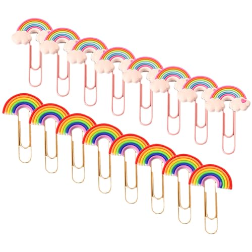 Operitacx 16st Regenbogen-büroklammer Große Büroklammern Ästhetische Büroklammern Datei Papier Wandteppich-clips Zum Aufhängen Schwarze Büroklammern Taschenclips Chip-clips Colorful Pvc von Operitacx