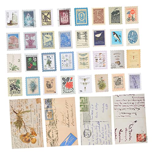 Operitacx 184 Blatt Stempelaufkleber selber machen Retro-Aufkleber aus Papier Vinyl scrapbooking sticker scrapbook stickers Briefmarkenaufkleber selber machen DIY tagebuch aufkleber von Operitacx