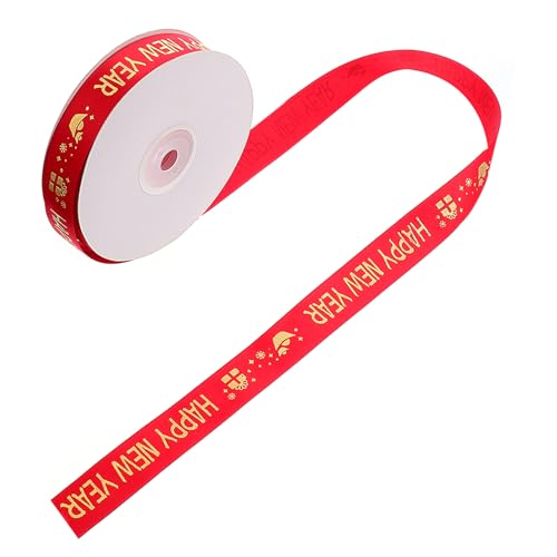 Operitacx 1Stk Gurtband aus Polyester seidenband bändchen Haarspangenband Geschenkband selber machen Schleife Weihnachtsband Festivalband Frohes neues Jahr Band Schnur Kranz von Operitacx