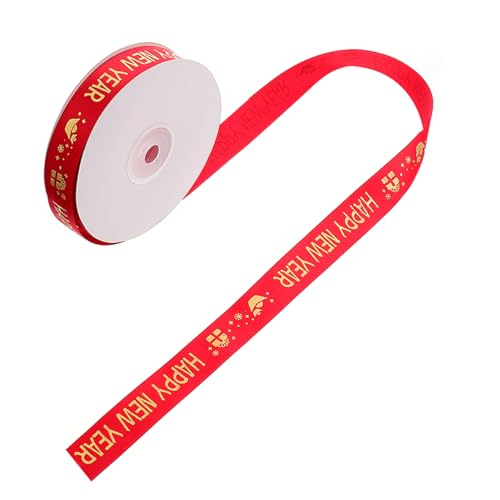 Operitacx 1Stk Gurtband aus Polyester seidenband bändchen Haarspangenband Geschenkband selber machen Schleife Weihnachtsband Festivalband Frohes neues Jahr Band Schnur Kranz von Operitacx