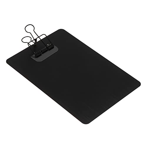 Operitacx 1stk A5 Notiz Schiene Büroklammern Büro-klemmbrett Vinyl Einstellbar Tischnummernhalter Schwarze Zwischenablage Chip Notizblöcke Schreibschiene Pappe Papier Briefe Tablett Black von Operitacx