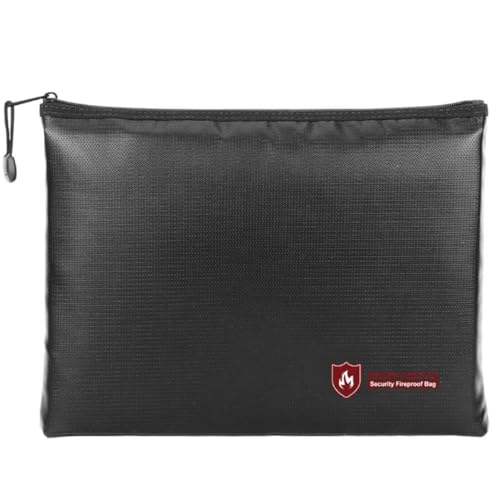 Operitacx 1stk Feuerfeste Aktentasche Abschließbar Feuerfeste Sichere Aufbewahrungstasche Taschen Wasserdicht Beutel Sperren Black Außenschicht Silikon-glasfaser-verbundgewebe von Operitacx