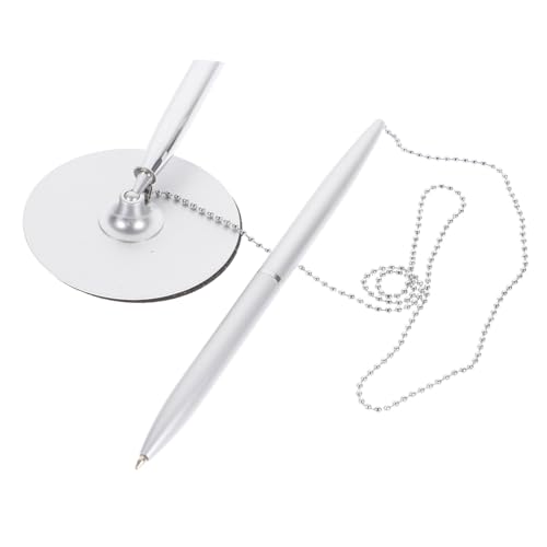 Operitacx 1stk Stift Unterschreiben Sicheren Gegenstift Stiftkette Für Den Schreibtisch Schreibtisch-stiftehalter Kugelschreiber Mit Kette Und Sockel Stifthalter Für Dienststift Silver von Operitacx