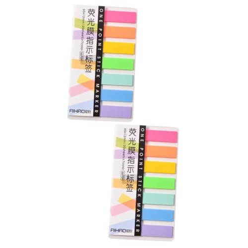 Operitacx 2 Packungen Neon Tabs Farbige Seitenmarkierungen Neon Haftnotizen Haustiernotizen Neon Klebereiter von Operitacx