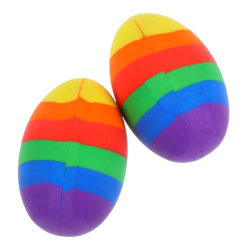 Operitacx 2 Pcs Ostern Ei Radiergummi Textmarker Mini Stuffers Shakers Radiergummis Füllstoffe Neuheit von Operitacx