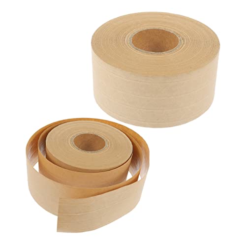 Operitacx 2 Rollen Papier Klebeband Weiße Streifen Wickeln Saumband Klebstoff Bandspender Gummiert Dekoratives Klebeband Versandklebeband Schrankgriffe Abziehen Und Aufkleben Light Brown von Operitacx