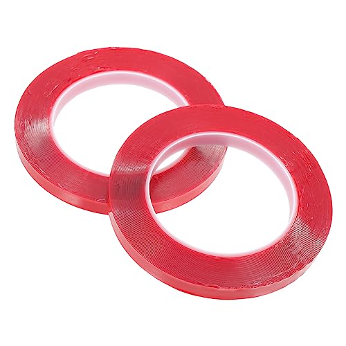 Operitacx 2 Rollen Transparentes doppelseitiges Klebeband gießen Teppichkantenband Leitung klebeband doppelseitig double sided tape Nagelzubehör selbstklebendes Nagel-Display-Klebeband rot von Operitacx