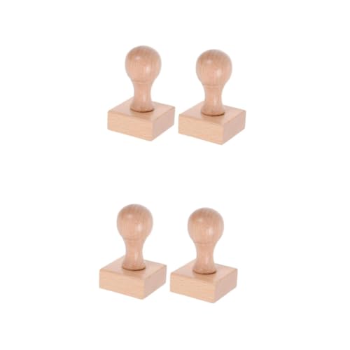 Operitacx 2 Sätze 2 Sets Siegeldekor Holzstempel Basis Handgefertigter Stempel Bastelstempel Holzstempel Für Kunst DIY Holzstempel Blanko Holzstempel Holzknöpfe Stempel Beige 2 Stück * 2 von Operitacx