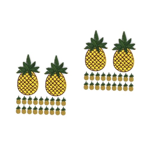 Operitacx 2 Sätze Ananas -stickerei Tüte Ananas Patch-frucht Cartoon-ananas Mini-zubehör Waschbare Anti-scenen-handschuhe Tasche Bestickter Aufnäher Cartoon-patches Stickgarn 20 Stück * 2 von Operitacx