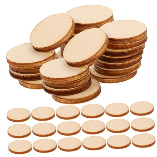 Operitacx 2 Sätze Diy Handgemachte Holzstücke Diy Zubehör Runde Etiketten Mini Diy Holzstücke Unvollendete Holzstücke Holzhandwerk Selber Machen Leerer Holzchip Khaki 200 Stück * 2 von Operitacx