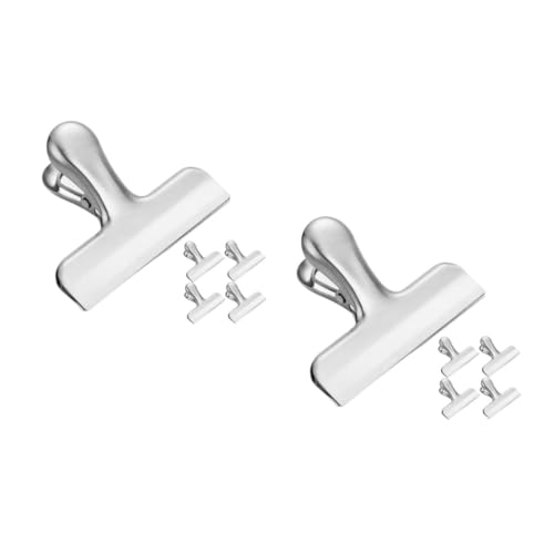 Operitacx 2 Sätze Edelstahlclip Frischhaltetüten Clips Mehrzweck Clips Lebensmittel Clips Büroklammern Taschenclips Aus Edelstahl Scharnierclip Aus Metall Rostfreier Stahl Silver 5 Stück * 2 von Operitacx