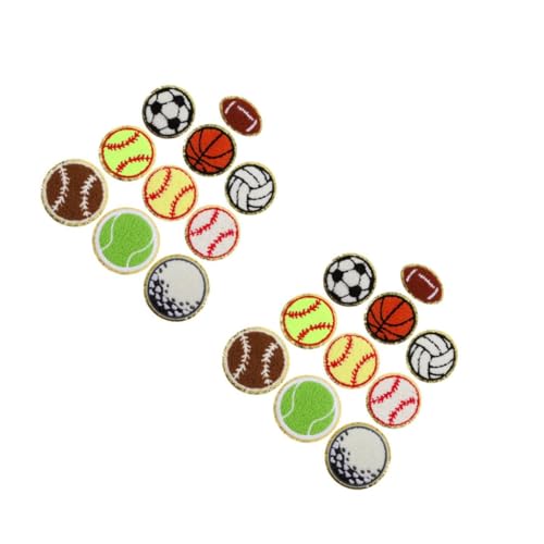 Operitacx 2 Sätze Fußball-stickpatch Fußball Patch Eisen Auf Patch Aufnäher Für Jacken Aufbügeln Patch Fußball-patch Zum Aufbügeln Fußball-aufnäher Für Stirnbänder Chenille 10 Stück * 2 von Operitacx