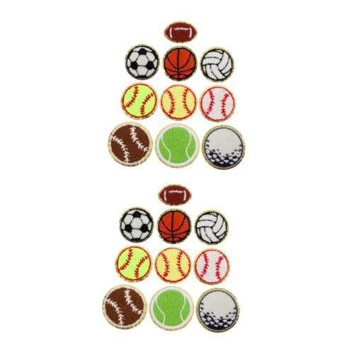 Operitacx 2 Sätze Fußball-stickpatch Sport Bügelflicken Ball-patches Volleyball-aufnäher Fußball Patches Zum Aufnähen Aufnäher Für Fußballmützen Baseball-stoffaufnäher Chenille 10 Stück * 2 von Operitacx