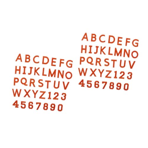 Operitacx 2 Sätze Gestickte Aufnäher Stickerei Buchstaben Aufnäher Aufbügeln Buchstaben-patch Flicken Für Kleidung Aufnäher Für Bekleidungskappen Alphabet-patch Stickgarn Orange 72 Stück * 2 von Operitacx