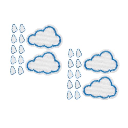 Operitacx 2 Sätze Gestickte Stoff Aufkleber Jacken Aufnäher Patches Dekoration Stickerei Gestickte Flicken Zum Aufbügeln Aufbügelflicken Selber Machen Cloud-patch Stickgarn Blue 12 Stück * 2 von Operitacx