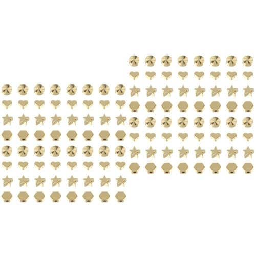 Operitacx 2 Sätze Glänzende Lose Perlen Abstandshalter Stifte Schmuckschmuck Perlen Kits Nasenring Trendy Schmuck Ohrstecker Gold Helix Schmuck Goldperlen Massenschmuck 80 Stück * 2 von Operitacx