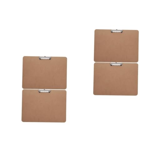 Operitacx 2 Sätze Gürtelclip-schreibblock Klemmbretthalter Künstler-klemmbrett Klemmbrett Für Lkw-fahrer Zwischenablage Malen Zeichenzubehör Light Brown Mdf Und Edelstahl 2 Stück * 2 von Operitacx