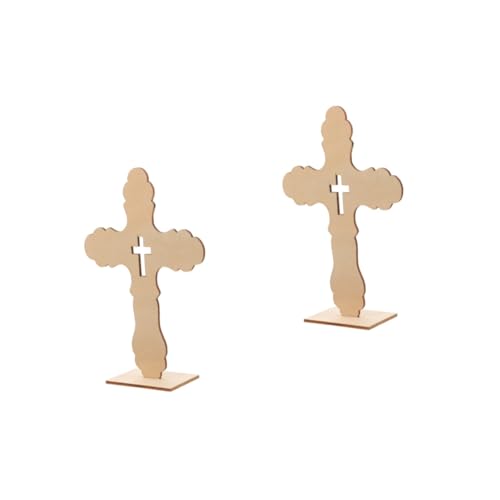 Operitacx 2 Sätze Holzkreuz Religiöses Pferde-wanddekor Große Wandkunst Auf Cruces Rosenkranz Katholisch Kruzifix Kreuzen Tortenaufsatz Zur Taufe Kreuzdekor Beige 10 Stück * 2 von Operitacx