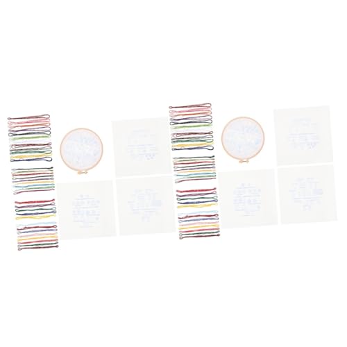 Operitacx 2 Sätze Kreuzstich embroidery kit embroidery set Handstickerei-Set stickgarne stickset selber machen Sticksets für Erwachsene mit Stempel Stickwerkzeug Stickzubehör Polyester von Operitacx