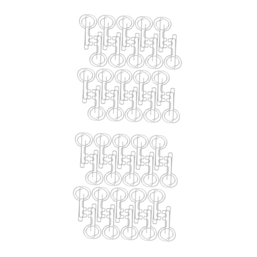 Operitacx 2 Sätze Mappe Schlüsselförmige Büroklammern Schlüsselförmiger Papier-organizer Lesezeichen-clips Schlüsselförmige Dokumentenklammern Wichtige Büroklammern Silver Eisen 20 Stück * 2 von Operitacx