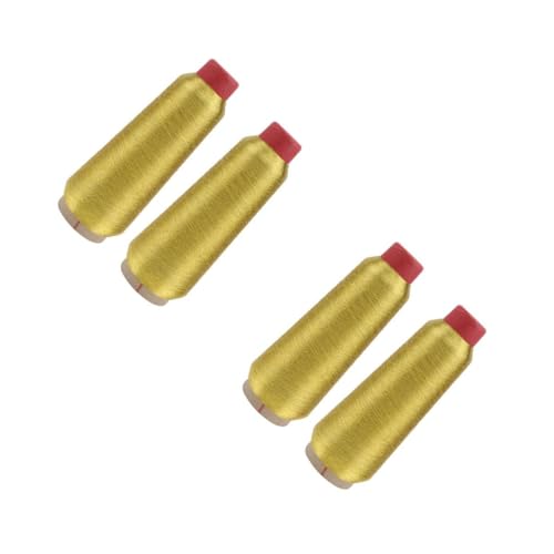 Operitacx 2 Sätze Nähmaschinen-stickgarn Stickgarn-kit Stickgarnhalter Stickgarn Metallisch Faden Zum Nähen Von Haaren Goldschnur Goldfaden Stickgarn Zum Nähen Polyester Golden 2 Rollen * 2 von Operitacx