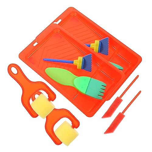 Operitacx 2 Sätze Pinsel-Set Malen Zeichnungsangebot Zeichnungsschwamm Werkzeugtasche Für Kinder DIY-Graffiti-Pinsel Kinder Malpinsel Malschwamm Kritzelpinsel Schaumschwamm Malset Plastik von Operitacx