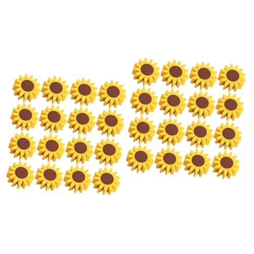 Operitacx 2 Sätze Sonnenblumen-holzperlen Schmuck Gänseblümchen Bastelperlen Aus Sonnenblumen Handystativ Perlenkette Bastelset Basteln Abstandsperle Girlande Aus Holzperlen 50 Stück * 2 von Operitacx