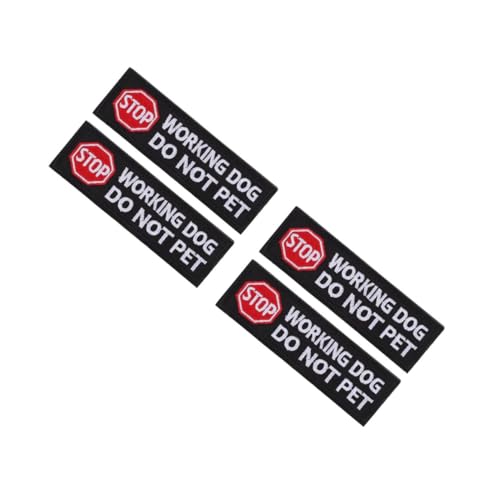 Operitacx 2 Sätze Stickaufnäher Für Haustiertransporter Patches Für Hundewesten Hundewesten-zubehör Kabelbaumetikett Hör Auf Zu Arbeiten, Hundepflaster Black Polyester 2 Stück * 2 von Operitacx