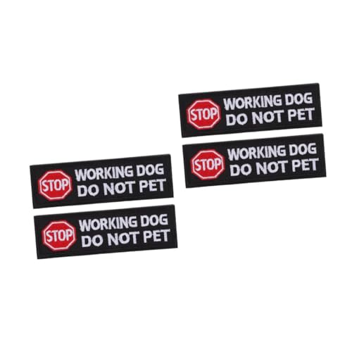 Operitacx 2 Sätze Stickaufnäher Für Haustiertransporter Streicheln Sie Die Flecken Nicht Hundepflaster Nicht Streicheln Kennung Des Hundegeschirrs Sanitäter-patch Black Polyester 2 Stück * 2 von Operitacx