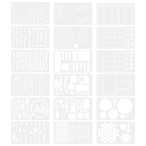 Operitacx 2 Sätze Vorlage für Tagebuch zeichnungen Notizbücher Schablonen Painting templates Journal stencils card stencils Journal-Vorlage Notizblock-Journal-Malschablone für Studenten von Operitacx