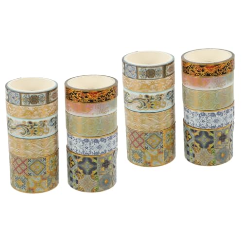 Operitacx 2 Sätze Washi-tape Personalised Personalisierbare Stempelband Aus Molkereigold Süßes Klebeband Washi Diy Bastelband Goldprägebänder Selber Machen Papier 10 Rollen*2 von Operitacx