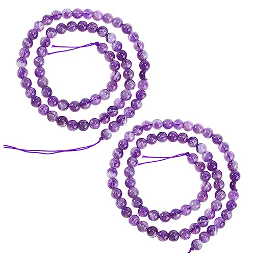 Operitacx 2 Stück Amethyst Streuperlen Perlen Spinnerperlen Edelsteine ​​– Perlen Perlen DIY Massenperlen Schmuckherstellung Perlen Traumperlen Amethyst Lose Perlen Violett von Operitacx