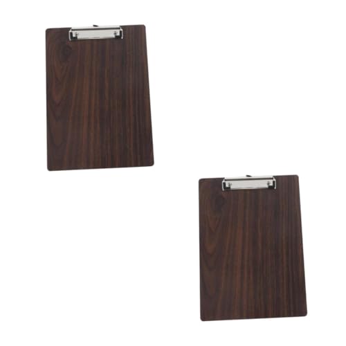 Operitacx 2 Stück Zwischenablage Holz Clipboard Zeichenbrett zeichenmappe Holzklemmbrett Multifunktionales Klemmbrett Künstlerbedarf Bastelbrett kleines Klemmbrett Holz und Edelstahl Coffee von Operitacx