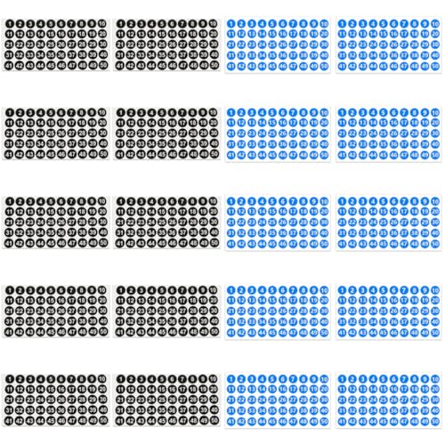 Operitacx 20 Blatt Zahlen Hausnummern Behälter Punktmarkierungen Tischnummern Küchenetiketten Weiße Punkte Runde Etiketten Doppelt Gepunktetes Beschichtetes Papier von Operitacx