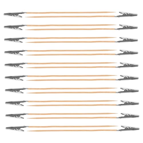 Operitacx 20 Stück Krokodilklemmen mit Holzstab visitenkarten halterung airbrush halterung Airbrush -Stand isolierte Krokodilklemmen Mini Werkzeuge zum Färben von Modellen Befestigungsclip von Operitacx