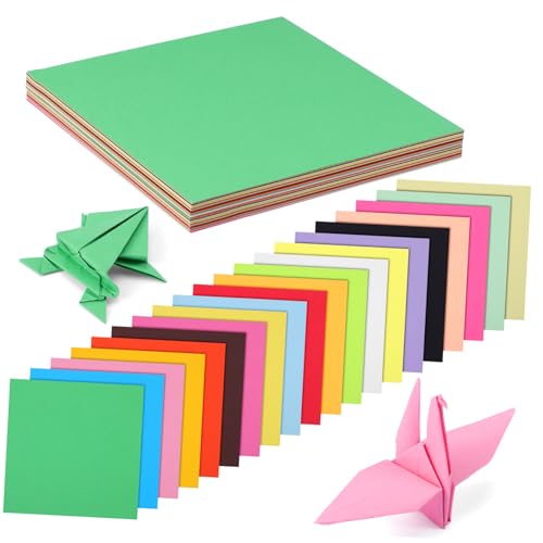 Operitacx 200 Stk Buntes Origami quadratisches Papier bunte Origami-Papiere Pastellpapier zum Basteln Origami-Papier in verschiedenen Farben dicker Karton farbiges Bastelpapier Zellstoff von Operitacx