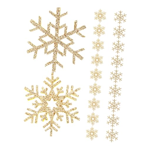 Operitacx 20St Handgefertigte Materialien für Haaraccessoires Winter Themen Dekoration Stoff Patches kaufen Dekorative Nähapplikationen Schneeflockenflecken Schneeflocke annähen Golden von Operitacx