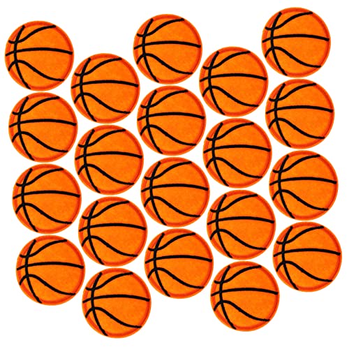 Operitacx 20st Basketball-aufkleber Baseball-patch Kleiner Basketball Flicken Für Kleidung Flecken Basketballkleidung Logo Gestickte Aufnäher Basketball-patch Sport Orange Polyester von Operitacx