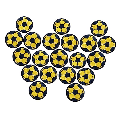 Operitacx 20st Fußball-aufkleber Weiße Accessoires Stickpapier Stoff Nähen Aufnäher Für Jeans Stickereiflecken Hose Aufnäher Für Kleidung Stickmaschine Jeans-patches Stich Polyester Yellow von Operitacx