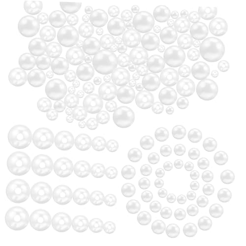 Operitacx 2205 Stück Imitationsperlen mit geradem Loch Armband Perlenanhänger Tischstreuperlen Perlen aufnähen kunststoffperlen perlen für ohrringe Kunstperlen Perlen Armbandperlen Abs Weiß von Operitacx