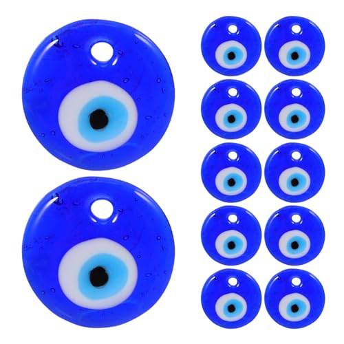 Operitacx 24 Stück Böser Blick-Perlen Glas-Böser-Auge-Anhänger Blaue Bastelperlen Für Die Schmuckherstellung Griechischer Böser Blick Augen-Perlen Für Armbänder Diy-Halskette von Operitacx